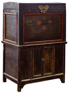 Asian Style Wood Trunk Cabinet
