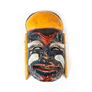 ASIAN CARVED WOODEN WALL MASK