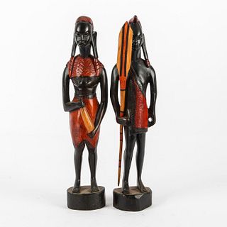 PAIR OF AFRICAN CARVED WOOD FIGURES
