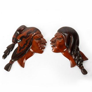 VINTAGE NATIVE AMERICAN WOODEN WALL PLAQUES
