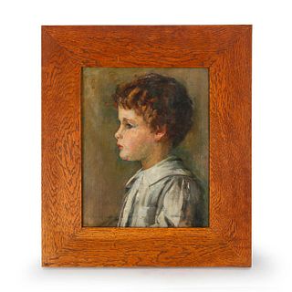 OIL ON CANVAS PAINTING, PORTRAIT OF YOUNG BOY