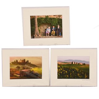 THREE PRINTS OF LANDSCAPES AND PEOPLE, SCENES OF ITALY