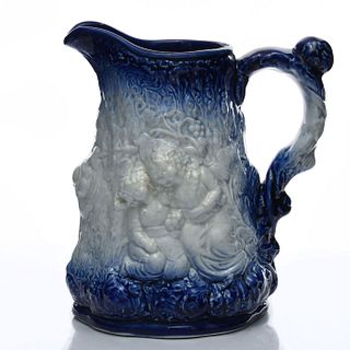 BURLEIGH IRONSTONE BLUE AND WHITE PITCHER