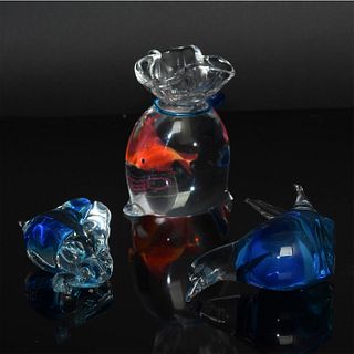 GROUP OF THREE MURANO ITALY BLOWN GLASS FIGURES