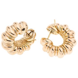 HOOPS ROUND EARRINGS. 18K YELLOW GOLD. CHIMENTO
