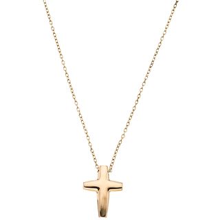NECKLACE AND CROSS. 18K YELLOW GOLD. TANE