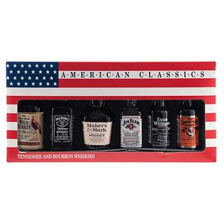 bourbon Case. a) Wild turkey. 8 years. Kentucky, U.S.A. b) Jack Daniel's. Sour mash. ...