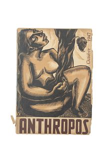Domeyco, Silvestre - Muyaes, Khaled. Anthropos. México: Ed. Anthropos, 1947 with engravings by P. Audivert and drawings by M. Covarrubias.