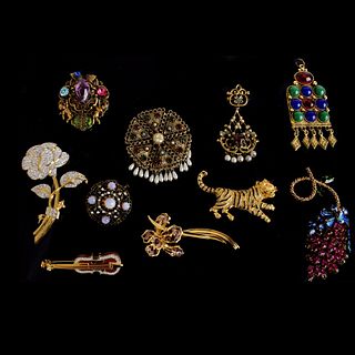 Vintage Bejeweled Pins and Brooches
