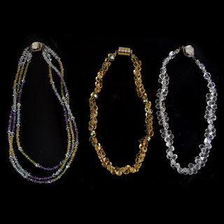 Three (3) Gemstone Beaded Necklaces