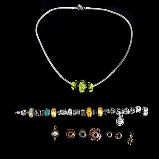 Pandora Necklace and Bracelet Lot