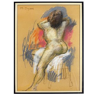 Moses Soyer (1899-1974) Pastel Nude Study