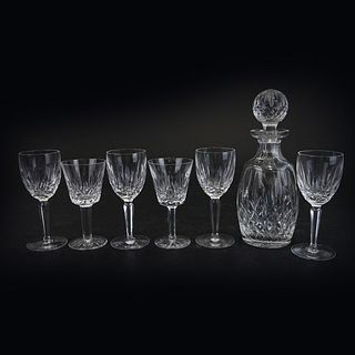 7 pcs Waterford Lismore Decanter and Glasses