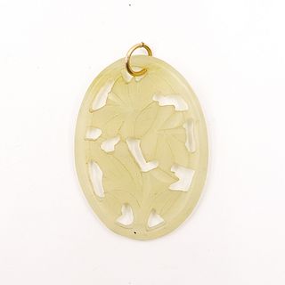 Gold and Carved Jade Pendant