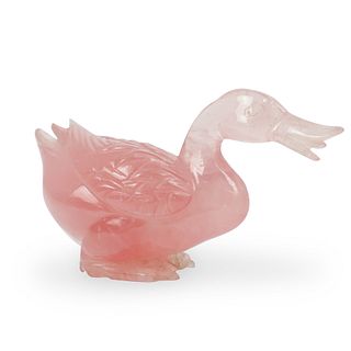 Rose Quartz Duck Figurine