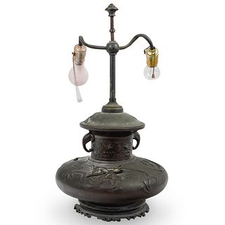 19th Ct. Japanese Bronze Table Lamp