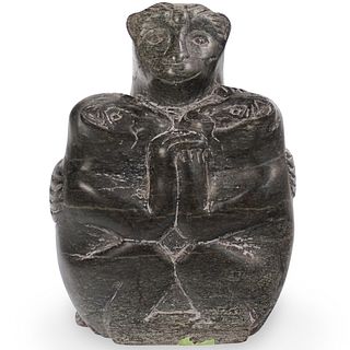 Inuit Signed Stone Statue