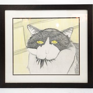 Signed Cat Drawing