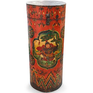 Tall Chinese Painted Wood Box