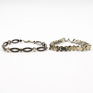 (2 Pc) Sterling Silver Bracelets