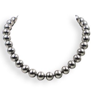 Silver and Beaded Choker Necklace