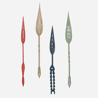 Tony Duquette, collection of four spears from the Drawing Room at Cow Hollow