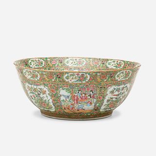 Chinese Export, monumental Canton Rose punch bowl