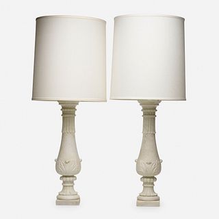 19th Century, baluster lamps, pair