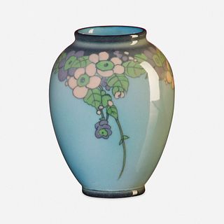 Elizabeth McDermott for Rookwood Pottery, Ivory Jewel Porcelain vase with flowers