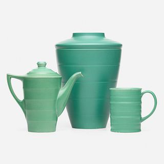 Keith Murray, vase, teapot, and mug