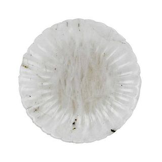 MUGHAL STYLE CARVED WHITE JADE PLATE
