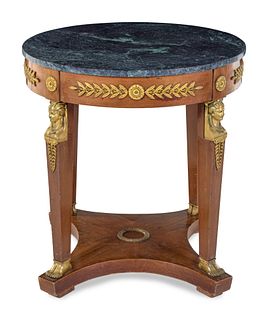An Empire Style Gilt Bronze Mounted Mahogany Table