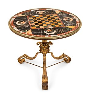 An Italian Specimen Marble Top Game Table