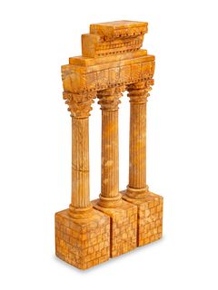 A Grand Tour Style Carved Marble Model of Ruins