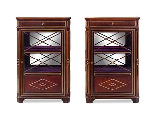 A Pair of Russian Neoclassical Mahogany Cabinets