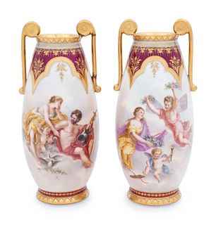 A Pair of Vienna Porcelain Vases