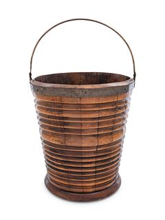 A George III Brass Banded Peat Bucket