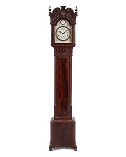 An Edwardian Mahogany Grandmother Clock