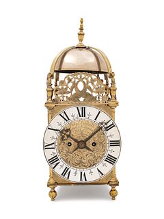 A Charles II Style Brass Lantern Clock