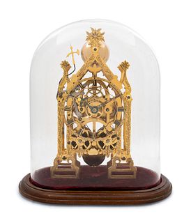 A Late Regency Brass Skeleton Clock