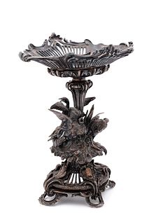 A Christofle Silvered Bronze Figural Centerpiece