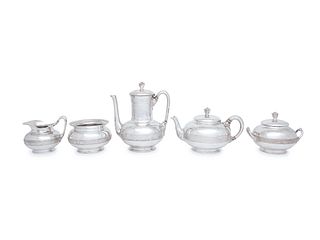 A Tiffany & Co. Silver Five-Piece Tea and Coffee Service with Retail Case