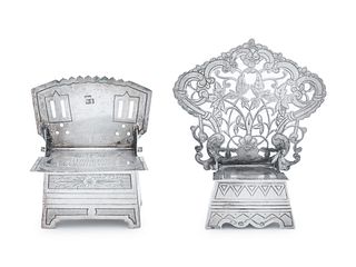 Two Russian Silver Throne Salts