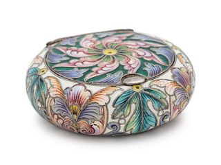 A Russian Silver and Shaded Enamel Snuff Box