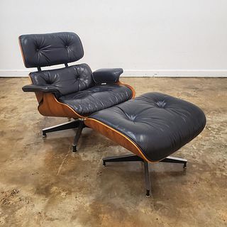 EAMES ROSEWOOD CHAIR & OTTOMAN, C. 1965-78