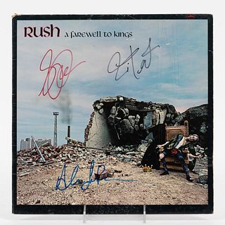 RUSH, "A FAREWELL TO KINGS" AUTOGRAPHED ALBUM