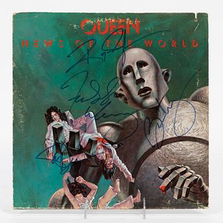QUEEN AUTOGRAPHED "NEWS OF THE WORLD" ALBUMN
