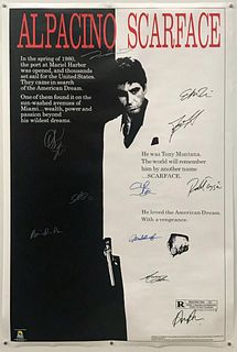CAST SIGNED "SCARFACE" MOVIE POSTER, AL PACINO