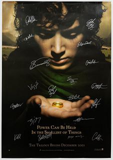 SIGNED THE LORD OF THE RINGS TRILOGY TEASER POSTER