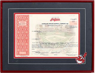 CLEVELAND INDIANS STOCK CERTIFICATE 50 SHARES 1998